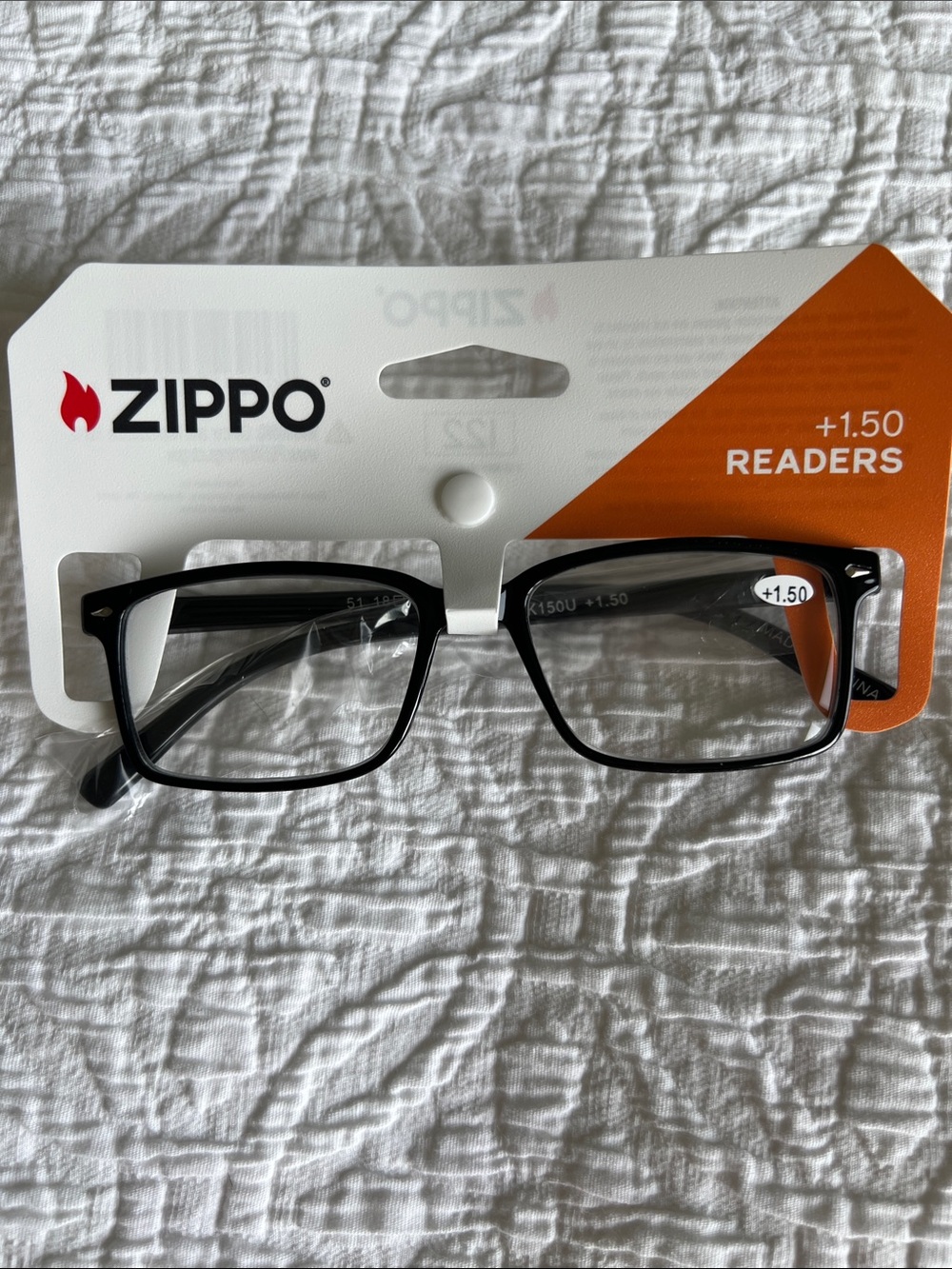 Zippo Black +1.50 Reading Glasses Unisex